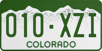 CO license plate 010XZI