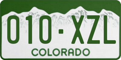 CO license plate 010XZL