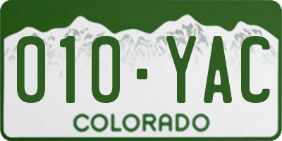 CO license plate 010YAC