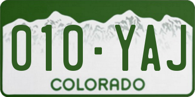 CO license plate 010YAJ