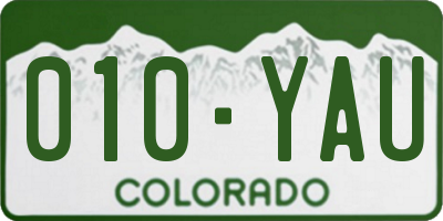 CO license plate 010YAU
