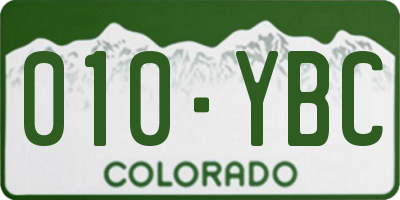 CO license plate 010YBC