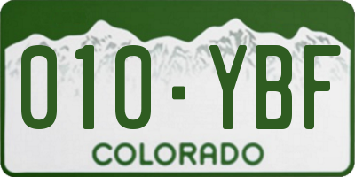 CO license plate 010YBF