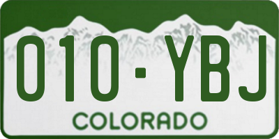 CO license plate 010YBJ