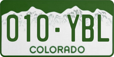 CO license plate 010YBL