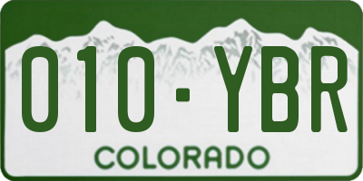 CO license plate 010YBR