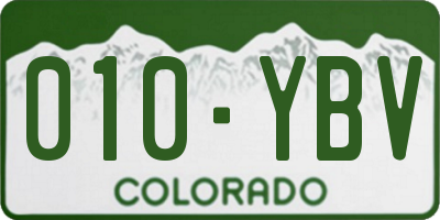CO license plate 010YBV