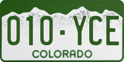 CO license plate 010YCE