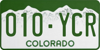 CO license plate 010YCR