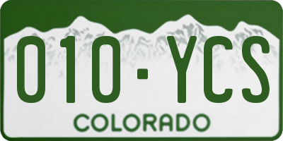 CO license plate 010YCS