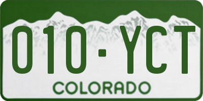 CO license plate 010YCT