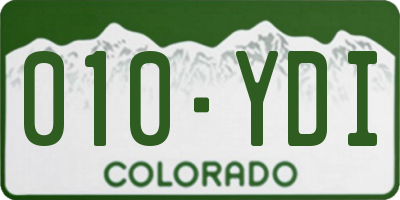 CO license plate 010YDI