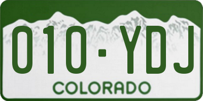 CO license plate 010YDJ