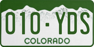 CO license plate 010YDS