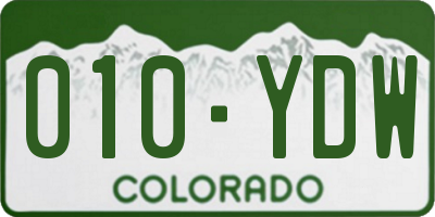 CO license plate 010YDW