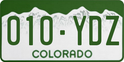 CO license plate 010YDZ