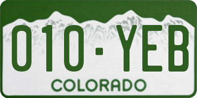 CO license plate 010YEB
