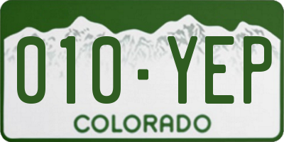CO license plate 010YEP
