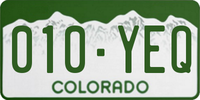 CO license plate 010YEQ
