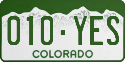 CO license plate 010YES