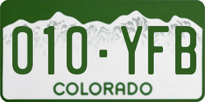 CO license plate 010YFB