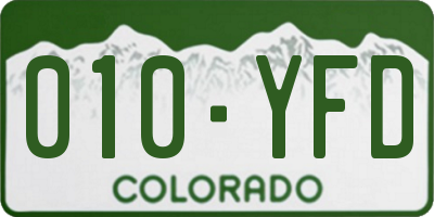 CO license plate 010YFD