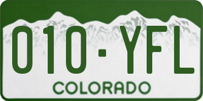 CO license plate 010YFL