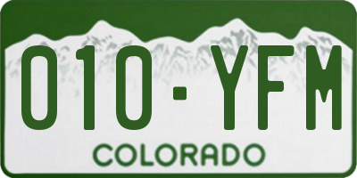 CO license plate 010YFM