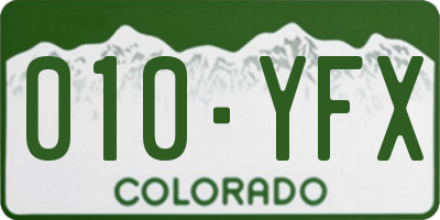CO license plate 010YFX