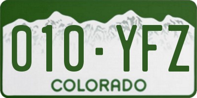 CO license plate 010YFZ