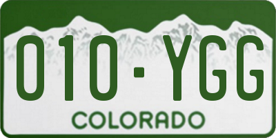 CO license plate 010YGG
