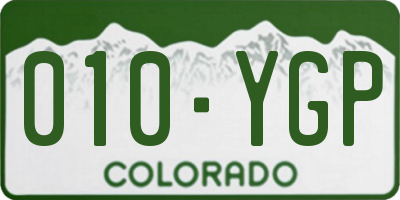 CO license plate 010YGP