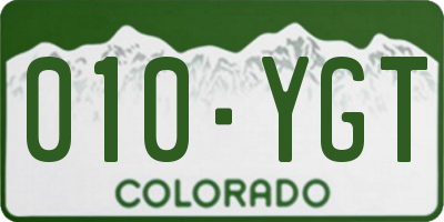 CO license plate 010YGT