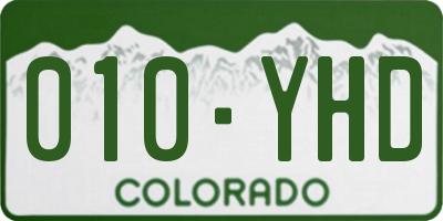 CO license plate 010YHD