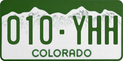 CO license plate 010YHH