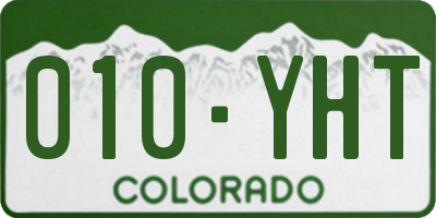 CO license plate 010YHT