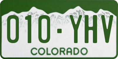 CO license plate 010YHV