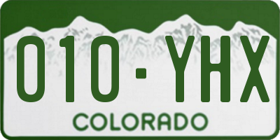 CO license plate 010YHX