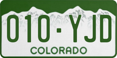 CO license plate 010YJD