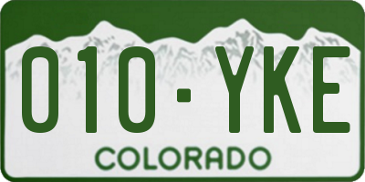 CO license plate 010YKE