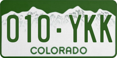CO license plate 010YKK