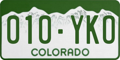 CO license plate 010YKO