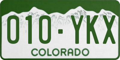 CO license plate 010YKX