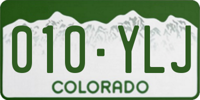 CO license plate 010YLJ