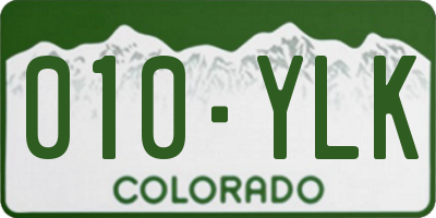 CO license plate 010YLK