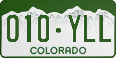 CO license plate 010YLL