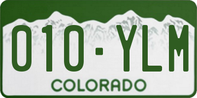 CO license plate 010YLM
