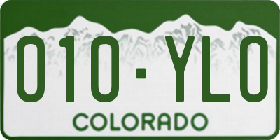 CO license plate 010YLO