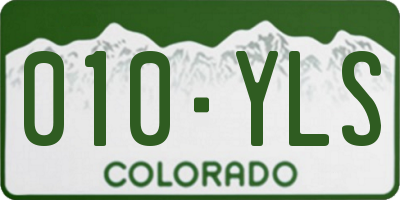 CO license plate 010YLS
