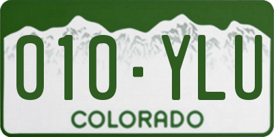 CO license plate 010YLU